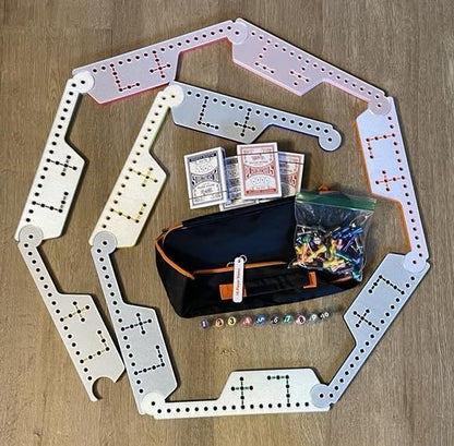 3D Printed Pegs and Jokers Board Game Sets Complete with Cards and Storage Bag (2-10 Player 64 Pieces)