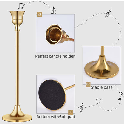 Candlestick Holders,Taper Candle Holder for Candlesticks Gold Brass Vintage Candle Stick Candle Holders Candelabra Candle Holder for Fireplace Party Dining Home