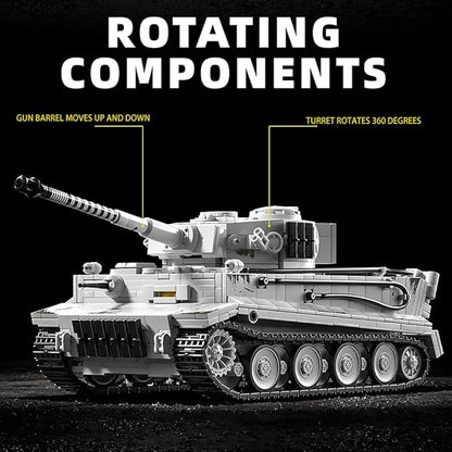 39063“Michael Wittmann's Tiger Tank No.S04” Building Block Set 1628 Pieces Military 1:28 Scale Tank Model Toys Ideal Gift for Room Decoration or Collection