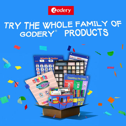 Godery Black Standard Pocket Chart for Classroom or Homeschool Teaching Supplies 7 Pocket Chart (Black)