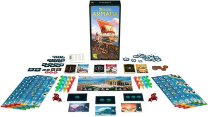 Asmodee 7 Wonders Armada Board Game EXPANSION - Conquer the Seas and Explore Distant Isles Civilization Strategy Game for Kids and Adults Ages 10+ 3-7 Players 40 Min Playtime