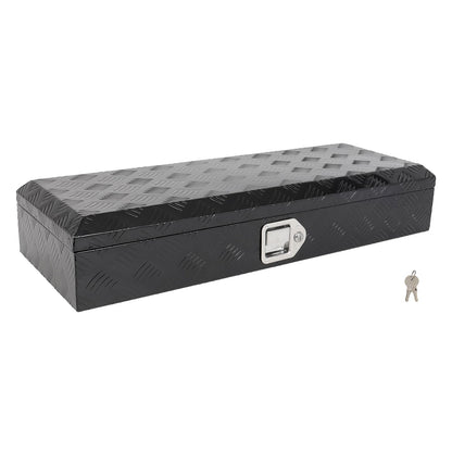SCITOO 34" Aluminum Diamond Plate Truck Bed Tool Box,Heavy Duty Crossover Storage for Most Full Size Pickups,Lockable Weatherproof Chest,Fits 35 Inch Truck Beds,Easy Access to Load and Unload