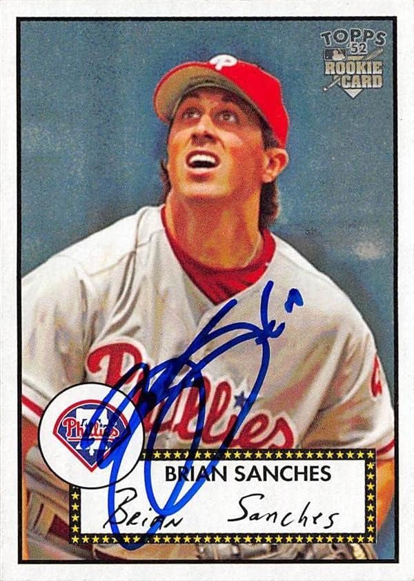 Autograph Warehouse 244557 Brian Sanches Autographed Baseball Card 2006 Topps Rookie No. 113 - Philadelphia Phillies44 FT