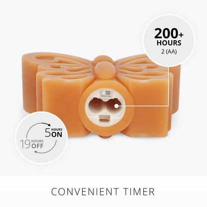 Luminara - Flameless Flickering Moving Flame Nature-Inspired Battery Operated LED Décor - Spring Summer Collection - Sunlit Honey Butterfly Garden Candle - 6.6” x 4.3”