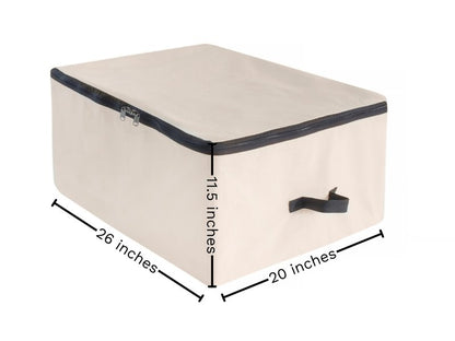Comforter Storage Bags with Zipper - Sturdy 100% Cotton Canvas Quilt Storage Bags with Zipper - Extra Large with Handles to Conveniently Store Pillows, Blankets, Sheets, and Bedding (3 Bags)