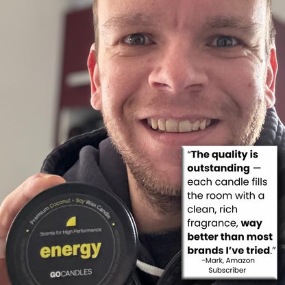 Go Candles Luxury Scented Candle Set for Men | Energy · Flow · Chill | Candles for Home | Aromatherapy | Non Toxic Coconut Soy Wax | Essential Oils | Hand-Poured USA | Candle Gift Set