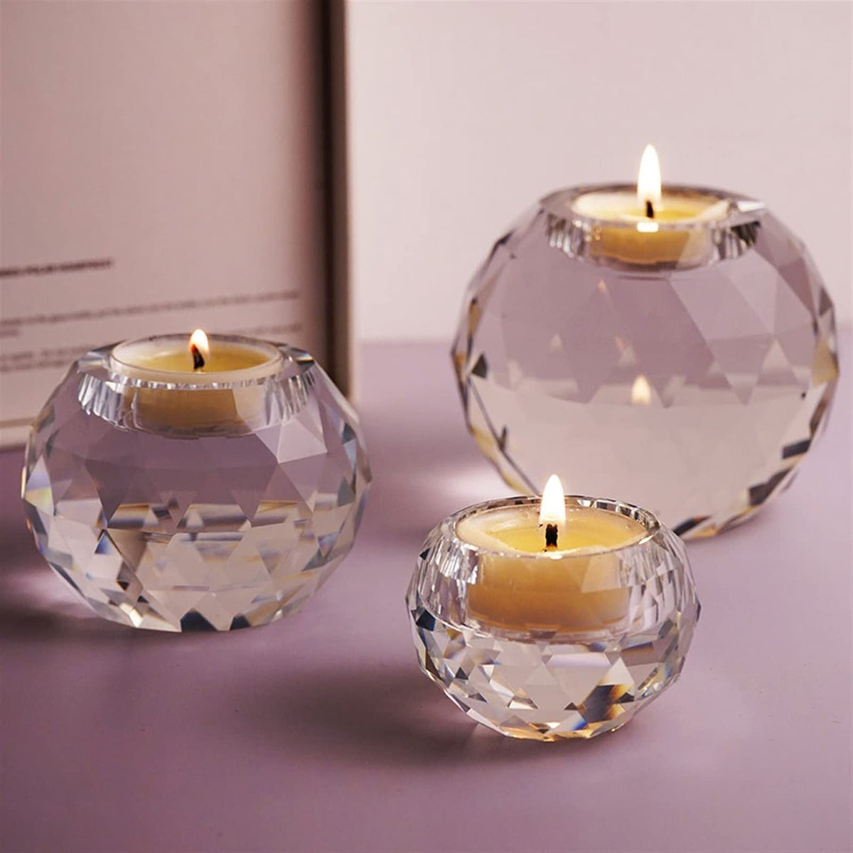 Candle Sconces Modern Simple Glass Candlestick Small Decorative Candlestick Holder Table Decoration Candle Stand/Display Candelabra (Size : L)