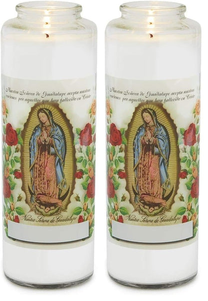 Root Candles Prayer Candles Clear Glass Devotional 7-Day Prayer Candle, 1-Count, Day of The Dead (Spanish) (Pack of 2)