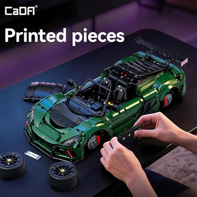 CaDA Master C61511W Lotus Exige Cup 430 1:8 Static Building Block Supercar 3730 Pieces 53.8cm Collectible Display Model for Adults 14+