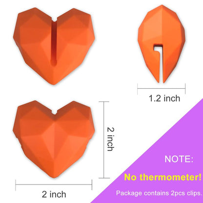 2Pcs Silicone Non-Scratch Pot Clip, Thermometer Clips for Candy Making, Hand-Free Holder to Measure Temperature of Oil, Milk, Chocolate, Candle, Deep Fryer and Cooking Melting Pots