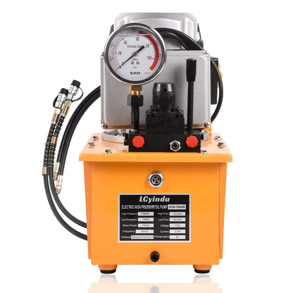 LCyindu Hydraulic Electric Pump Double Acting Manual Valve 8.4Quart 2.1Gallon Hydraulic Power Pack Cylinder Electric Portable Pump for Punching/Bending/Jack Machine, ZCB-700AB