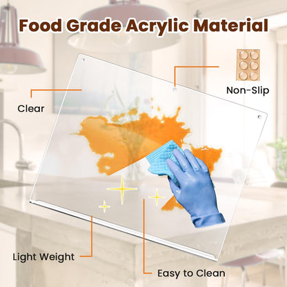 Acrylic Cutting Board with Counter Lip, 24x18 Inch Clear Cutting Boards for Kitchen Counter, Large Cutting Board Non Slip for Countertop Protector, Apartment Essentials Kitchen Decor Gifts
