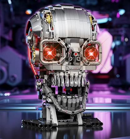 Mechanical Skull Building Set for Adults Mechanical Skeleton Head Building Blocks Set Compatible with Lego Buildable Horror Display Model Home and Office Decor Gift for Adults Teens 14+ (1099 PCS)