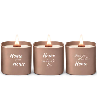 Set of 3 Premium Scented Soy Candles Gift Set | Home Collection – White Musk, Bamboo Forest & Peony Garden | Crackling Wood Wick | Luxurious Candles for Relaxation, Home Décor & Gifts | 9.8oz Each
