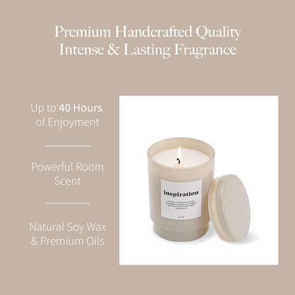 AromaLight 8.5oz with Lid Glass Jar Candle in Ivory – Fresh Morning Scent, Inspiration Collection, Travel & Desk Size