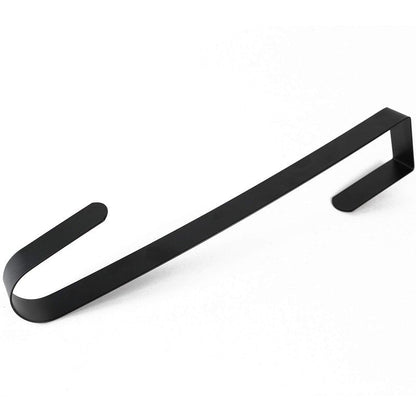 RN'D Over Door Wreath Hanger Hook - Thin Metal Overdoor Wreath Holder Seasonal Hanger Hooks for Front or Back Door (Black, 15")