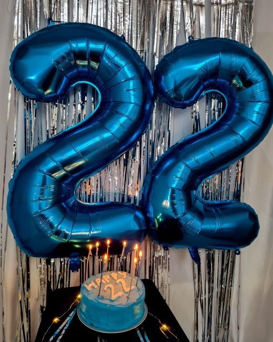 Metallic Blue Number 3 Balloon - 40 Inch 3rd Birthday Celebration Decor for Kids & Adults