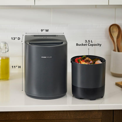 Food Cycler Eco 3 Compact Kitchen Food Recycler | Indoor Composter Bin Alternative | Electric Countertop Food Waste Disposer with Odorless 3.5L Indoor Food Waste Bin for Easy Waste Management | Grey