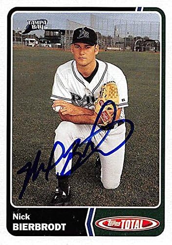 Sports Memorabilia Autograph Warehouse 247810 Nick Bierbrodt Autographed Baseball Card - Tampa Rays 2003 Topps Total - No. 400