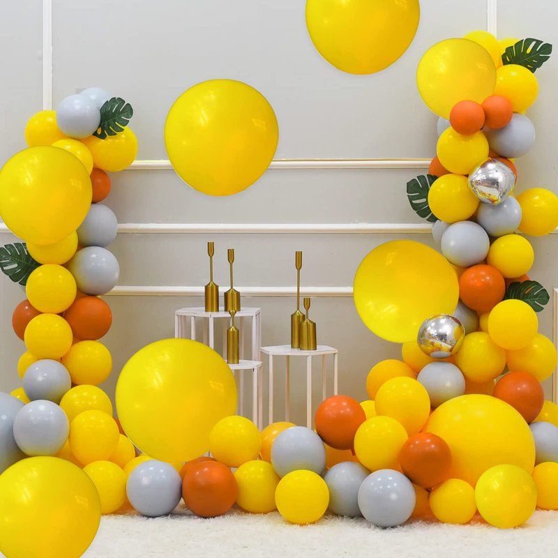 110pcs Yellow Balloons 12 Inch,Yellow Latex Balloons for Birthday Party Baby Shower Wedding(with 2 Ribbons).