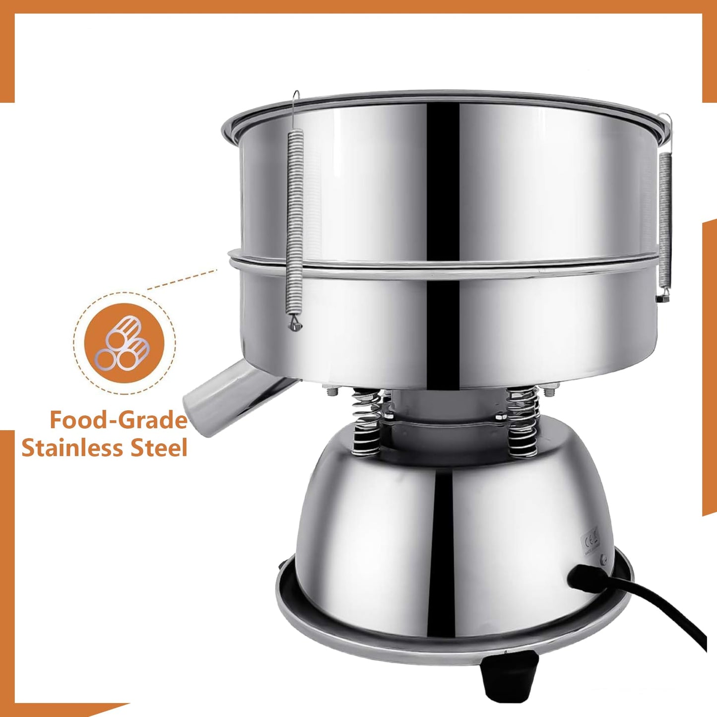 Sidasu Automatic Vibrating Sieve Shaker – 40 Mesh + 60 Mesh Flour Sifter, Electric 110V 55W Sifter Machine for Flours, Herbal Powder