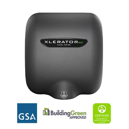 XLERATOReco XL-GR-ECO 1.1N High Speed Commercial Hand Dryer, Excel Dryer, Graphite Textured Cover, Automatic Sensor, Surface Mount, Noise Reduction Nozzle, LEED Credit, No Heat, 110/120V (2 PK)