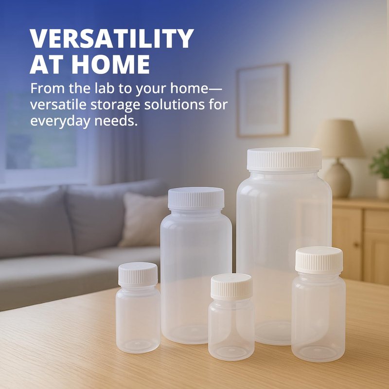 United Scientific® Unistore™ - Sample Containers with Lids - Laboratory Grade Polypropylene Wide Mouth Reagent Bottle - 32 Oz Bottles with Caps (1000ml), Plastic Bottles with Lids, Pack of 1