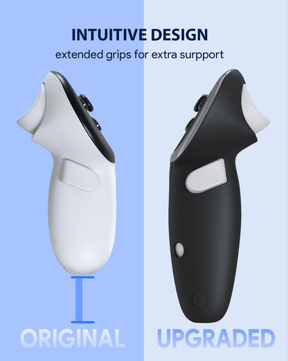 Aubika Rechargeable Controllers Grips for Meta Quest 3S/Quest 3, Oculus Quest 3S/Quest 3 Charging Grips Cover Accessories, with 2 Batteries Replacement, Protector in VR