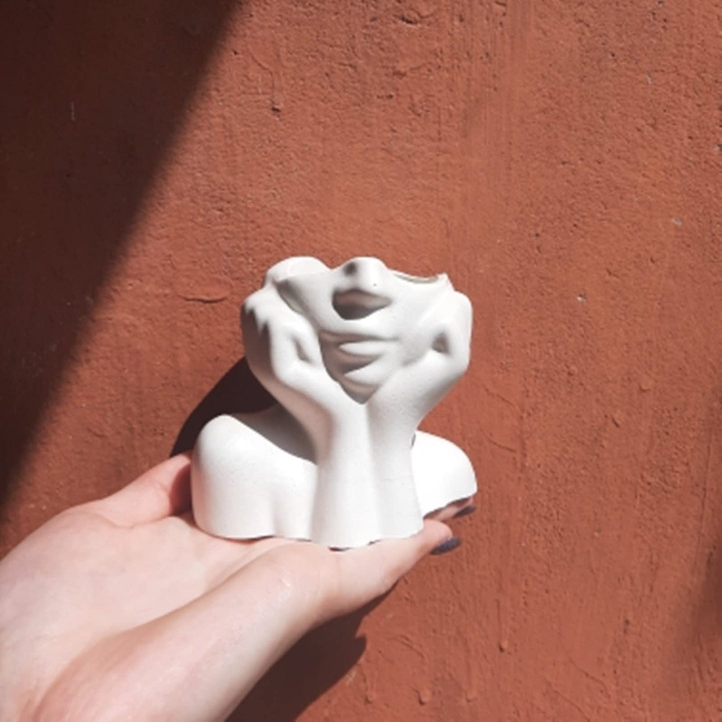 Abstract Face Flower Pot Silicone Mold Succulent Planter Vase Plaster Concrete Mold Candle Pen Holder Mold Cement Clay Resin Mould