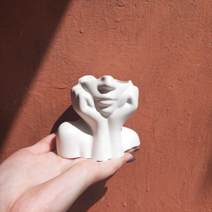 Abstract Face Flower Pot Silicone Mold Succulent Planter Vase Plaster Concrete Mold Candle Pen Holder Mold Cement Clay Resin Mould