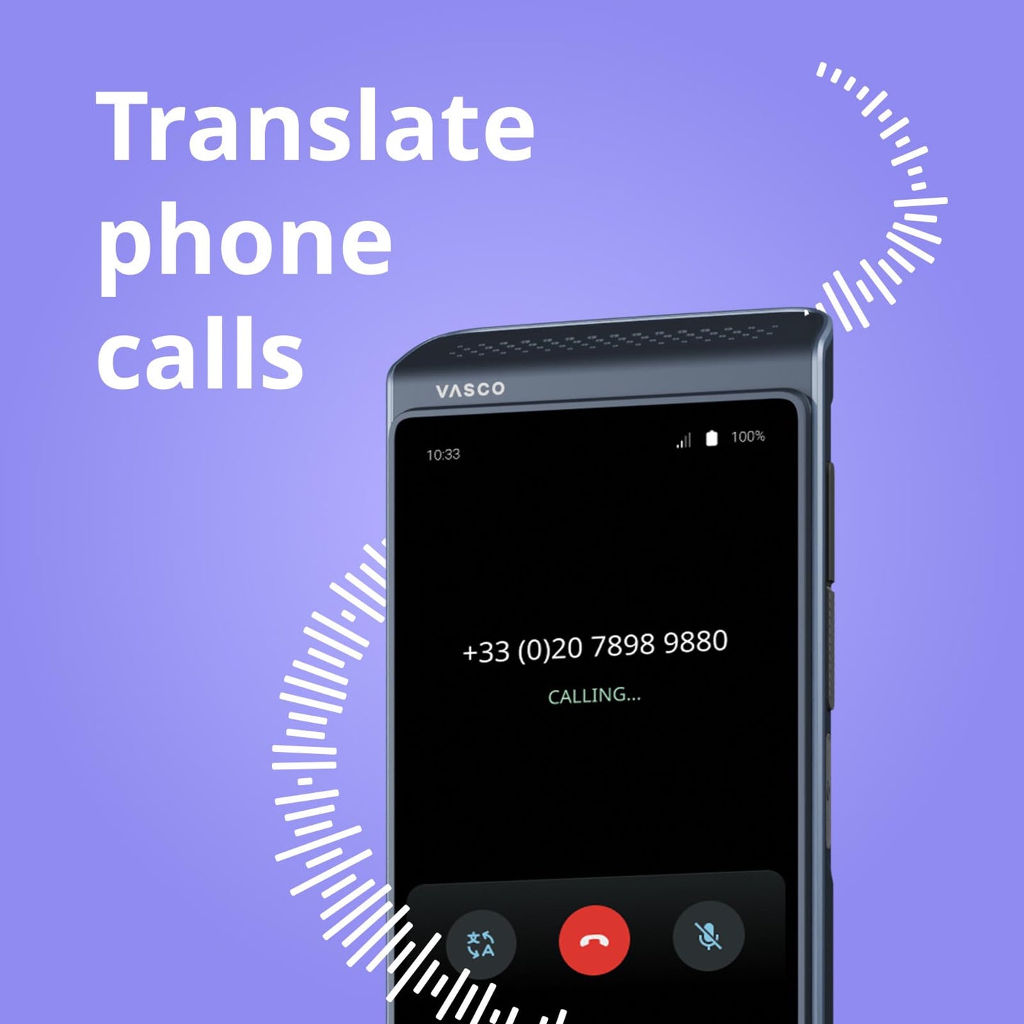 Vasco Translator Q1 | AI Voice Cloning Language Translator Device | 113 Languages | Free Lifetime Internet in Nearly 200 Countries | Scarlet Pulse