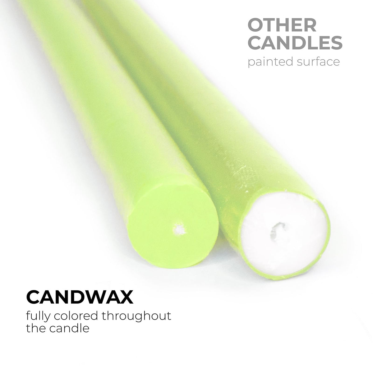 CANDWAX 10 inch Olive Taper Candles Set of 4 - Dripless Unscented Candlesticks - Perfect as Dinner Table Centerpiece Tapers or Household Decor