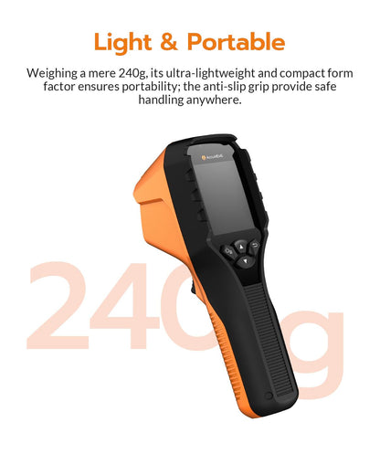 AccuMEMS GT14S Thermal Imaging Camera with Thermometer Mode, Ultra-Light 240g, -4°F~1022°F Range, 14H Runtime, Live Tracking with Edge-Enhanced Display, Infrared Camera for HVAC/Electrical Inspection