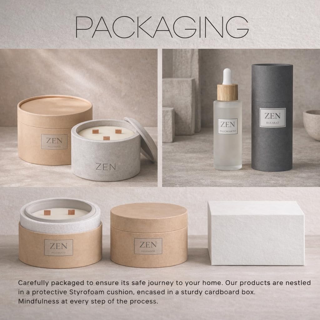 Zen Concrete Candle with Lid – Saffron Amber Jasmine – 100% Beeswax, Minimalist Jar, Wooden Wick, Reusable Container Plant Pot Storage – Luxury-Inspired (Gray, Medium, BAKARAT)