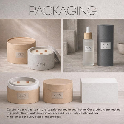 Zen Concrete Candle with Lid – Saffron Amber Jasmine – 100% Beeswax, Minimalist Jar, Wooden Wick, Reusable Container Plant Pot Storage – Luxury-Inspired (Gray, Medium, BAKARAT)