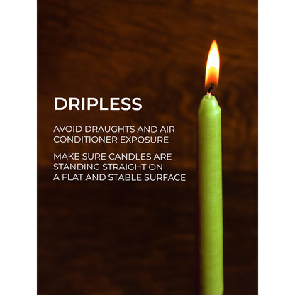 CANDWAX 10 inch Olive Taper Candles Set of 4 - Dripless Unscented Candlesticks - Perfect as Dinner Table Centerpiece Tapers or Household Decor