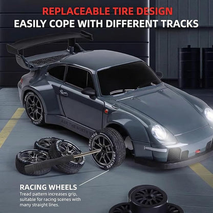 High Speed 1:24 4WD RC Drift Car with Proportional 2.4G Remote Control Dual Tire Configuration and LED Light Racing Vehicle Model for Adults Enthusiasts– Gradient Color