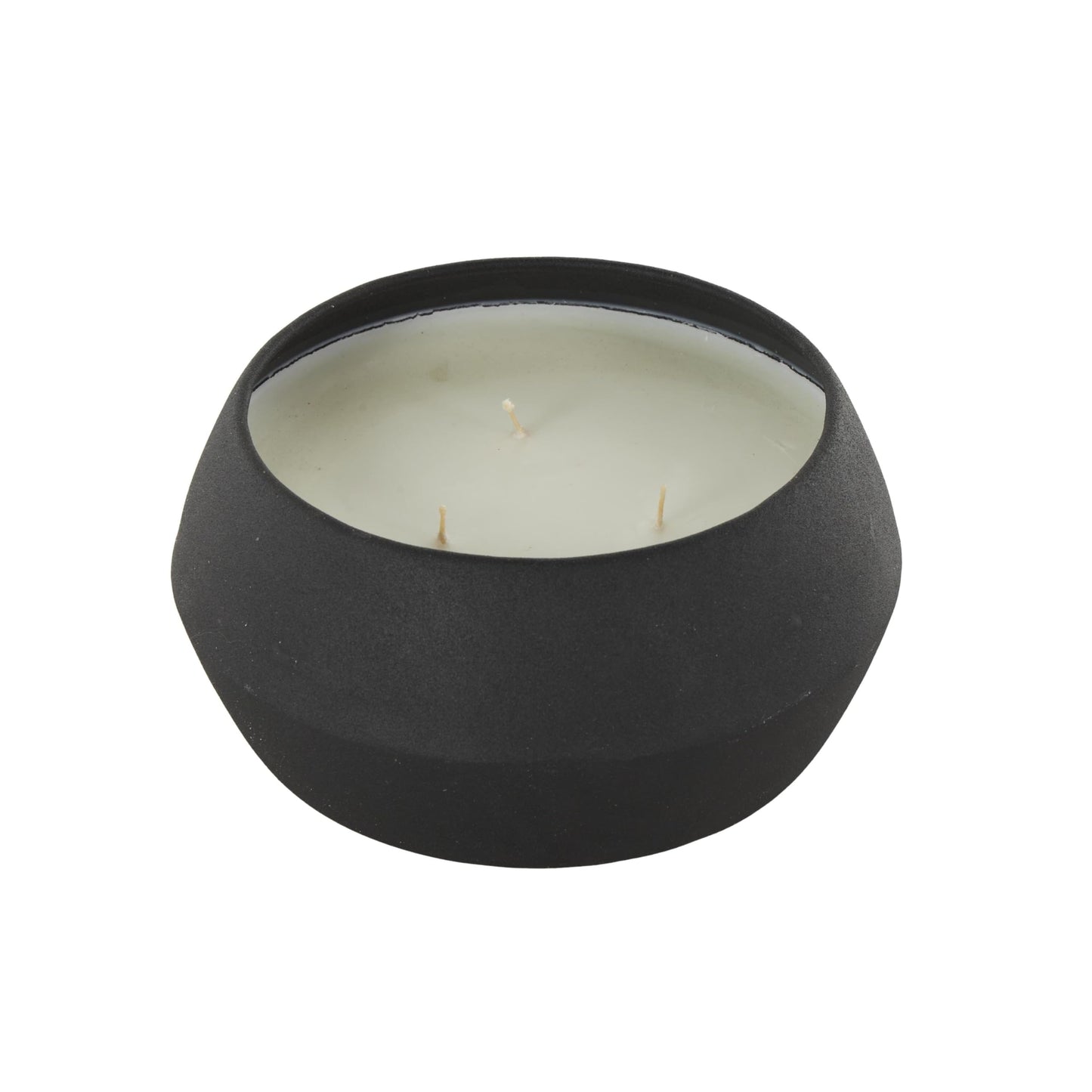 Deco 79 Metal Decorative Candle Tangerine Splash Scented Textured 30oz 3 Wick Aromatherapy Candle with White Wax, Wax Aromatherapy Candle 4" x 4" x 2", Cream