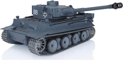 Heng Long US in Stock RC Tank RTR 3818 1/16 7.0 Upgraded Metal Version German Tiger I Metal Tracks Idler Wheels Smoking Generator Infrared Combat 340° Rotating Turret Shooting Airsoft Tank