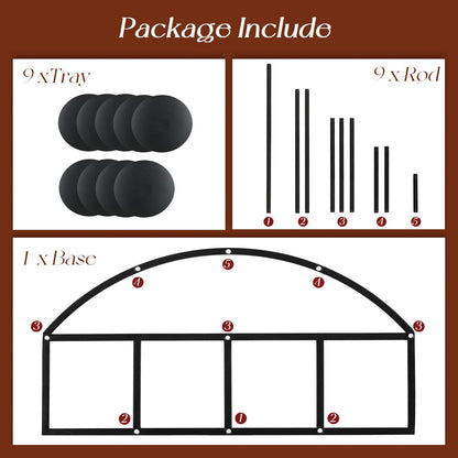 Candeldo Candelabra Fireplace Candle Holder: Black Metal Pillar Candle Holders for Inside Fireplace Mantle Decor Floor Candelabras Table Centerpiece