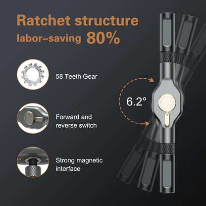 Bomivoi 24 in 1 Magnetic Screwdriver Set, DIY Ratchet Screwdriver Set, Multi Bit Magnetic Drive Set with Detachable Ratchet Handle, Portable Precision Repair Tool Kit for Furniture Computer Bicycle