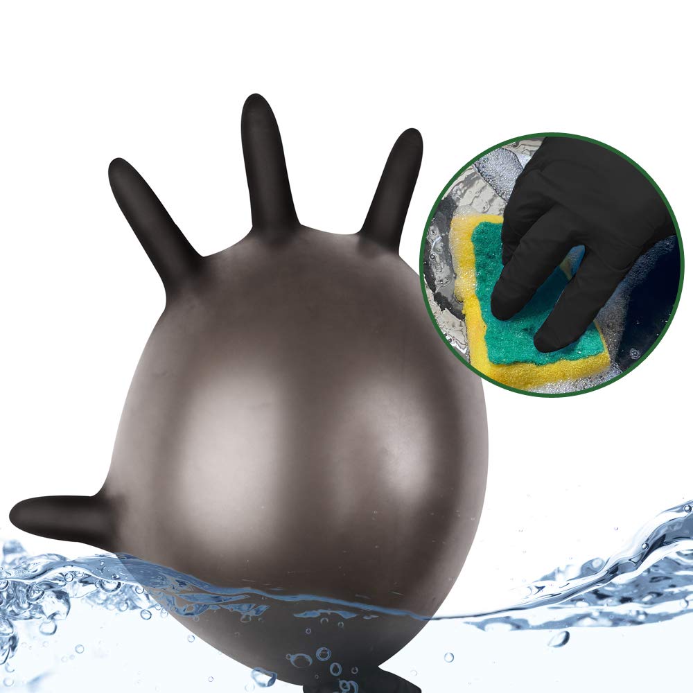 KEOELY Nitrile Disposable Gloves Pack of 100, Latex Free Safety Working Gloves for Food Handle or Industrial Use(Black,Medium)