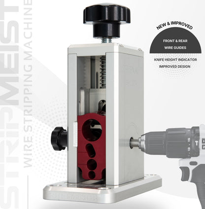 StripMeister Original Pro Drill-Powered Wire Stripper with ULTRA GRIP Feeder Jam-Free Performance Durable Portable Copper Wire Stripping Machine