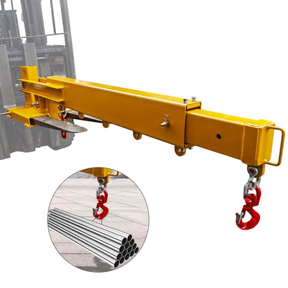 Adjustable Forklift Jib Boom Crane, 6000 LBS Forklift Mobile Crane Manual Telescopes,Flexible Adjustment Holes, Ideal for Warehouse, Factories, Construction