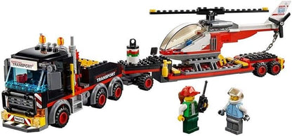 EGO City Heavy Cargo Transport 60183 Toy Truck Building Kit with Trailer Toy Helicopter and Construction Minifigures for Creative Play (310 Pieces)