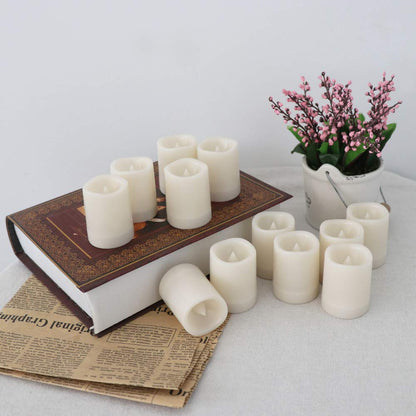 Eldnacele Flameless Votive Candles with Timer, Bulk Indoor/Outdoor Waterproof Tealight Candles Realistic Flickering Battery Operated LED Votive Candle Lights Pack of 12