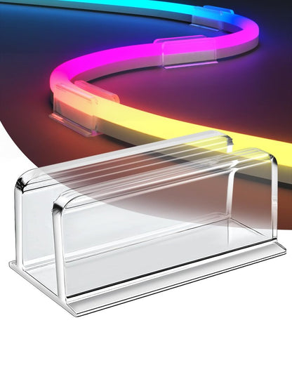 Neon Rope Light Clips Mounting - 30Pcs Clear Waterproof LED Strip Clip Brackets - Adhesive Wall Mount Holder for Govee and Other Neon LED Lights Strips (Not Support H61A2 & H61A0)