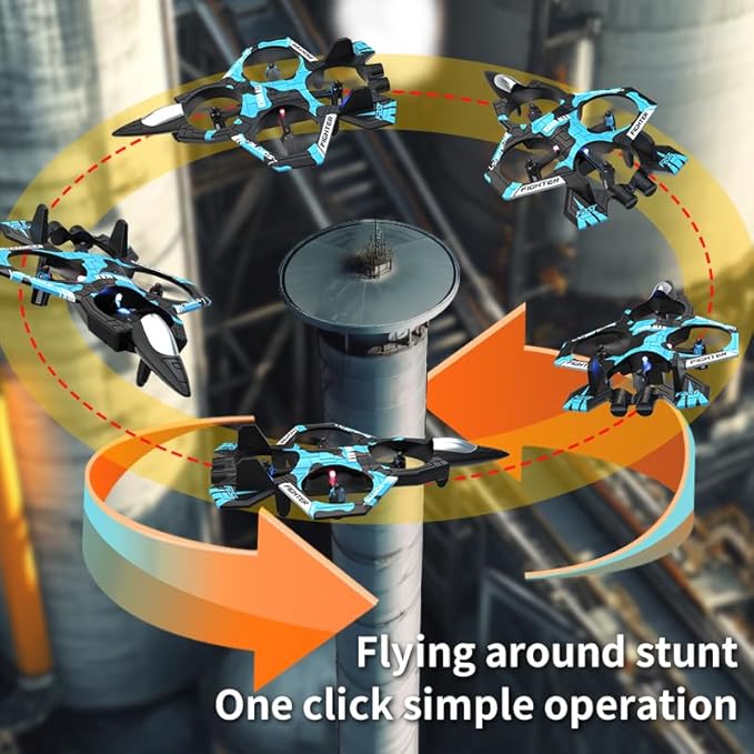 Beginner Drones for Kids 8-12 2026 Remote Control Airplanes RC Planes for Kid RC Airplane Fighter Jet with Light 360° Flip Fighter Jet Toys Stunt Roll Airplane Toy Gifts for Kids Boys