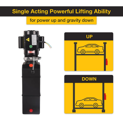 Doppy Hydraulic Pump 16 Quart, 4 Gallon Hydraulic Power Unit 220V 2HP 3450 RPM Single Phase Electric Hydraulic Car Lift Pump for Dump Trailer Car Lifting & Industrial