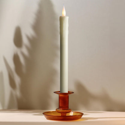 WYZworks 24 Pack, 10" LED Flameless Ivory Real Wax Drip Taper Pillar Candles w/Remote Controller, On/Off Button, Dimmable, Flicker/Static Mode, Battery Operated, Christmas Menorah Home Wedding Décor